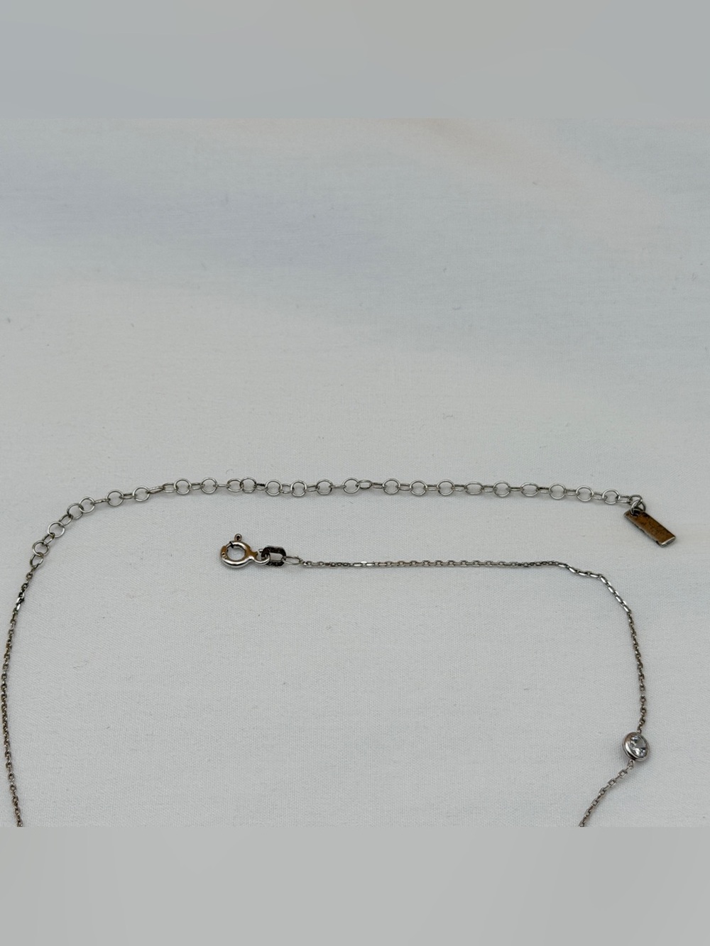 Ulu Sterling Silver Starburst 15” Lariat Necklace Rock Crystal 90s Bling - Picture 9 of 12